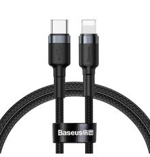 Кабель Baseus Cafule USB Type-C - Lighting (CATLKLF-G1) 1м черный/серый