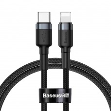 Кабель Baseus Cafule USB Type-C - Lighting (CATLKLF-G1) 1м черный/серый