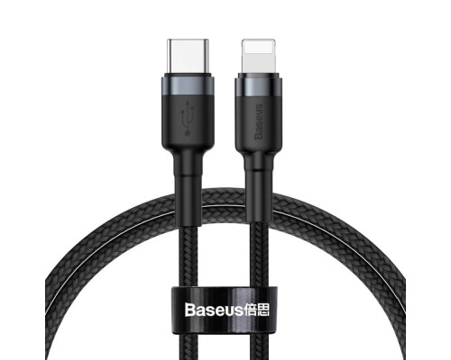 Кабель Baseus Cafule USB Type-C - Lighting (CATLKLF-G1) 1м черный/серый