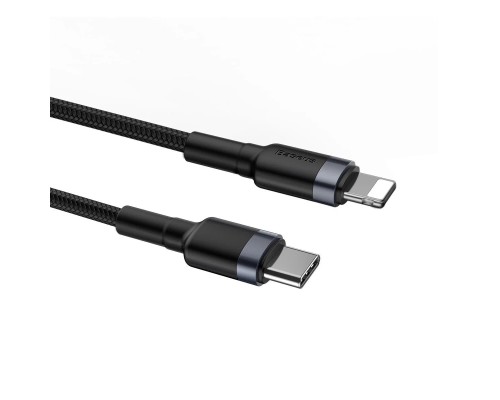 Кабель Baseus Cafule USB Type-C - Lighting (CATLKLF-G1) 1м черный/серый