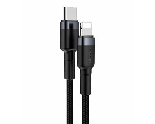 Кабель Baseus Cafule USB Type-C - Lighting (CATLKLF-G1) 1м черный/серый