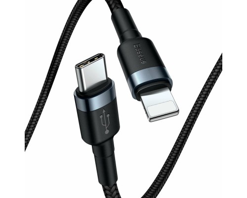 Кабель Baseus Cafule USB Type-C - Lighting (CATLKLF-G1) 1м черный/серый