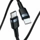 Кабель Baseus Cafule USB Type-C - Lighting (CATLKLF-G1) 1м черный/серый