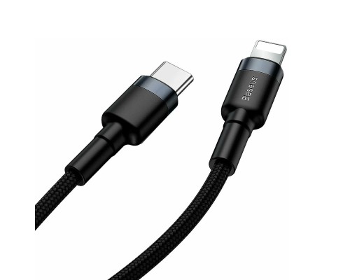 Кабель Baseus Cafule USB Type-C - Lighting (CATLKLF-G1) 1м черный/серый