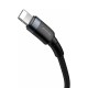 Кабель Baseus Cafule USB Type-C - Lighting (CATLKLF-G1) 1м черный/серый