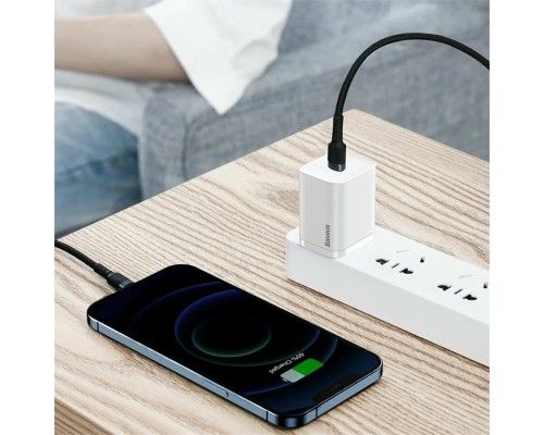 Кабель Baseus Cafule USB Type-C - Lighting (CATLKLF-G1) 1м черный/серый