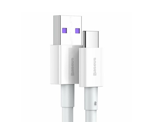 Кабель Baseus Superior Series Fast Charging, USB - Type-C, (CATYS-02) 66W, 1 м, белый