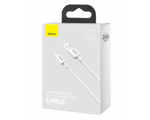 Кабель Baseus Superior Series Fast Charging, USB - Type-C, (CATYS-A02) 66W, 2м, белый