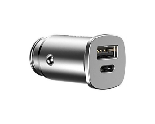 Автомобильная зарядка Baseus с USB и Type-C серая (CCALL-BS0S)