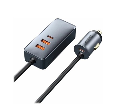 Автомобильный зарядный комплект 2U+2C Baseus CCBT-A0G, 120 Вт, серый