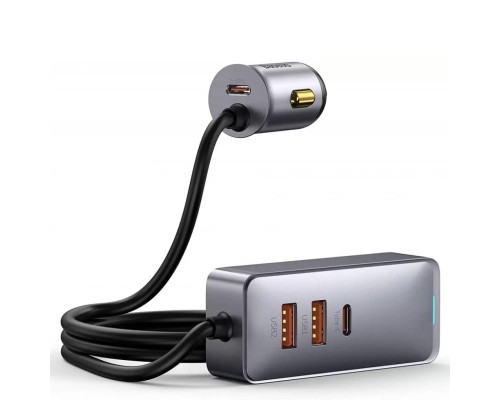 Автомобильный зарядный комплект 2U+2C Baseus CCBT-A0G, 120 Вт, серый