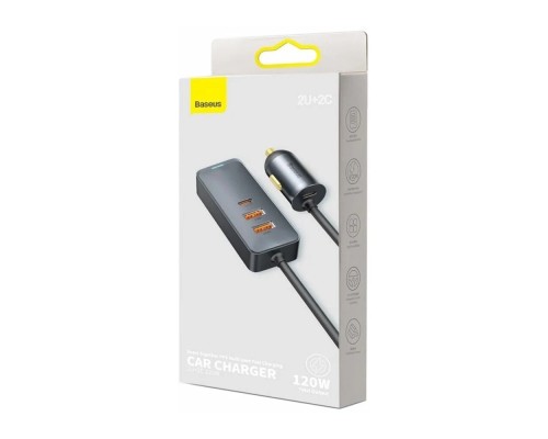 Автомобильный зарядный комплект 2U+2C Baseus CCBT-A0G, 120 Вт, серый
