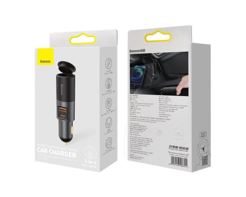 Автомобильная зарядка Baseus Share Together Port Fast Charge USB + Type-C 120W (CCBT-C0G), темно-серый