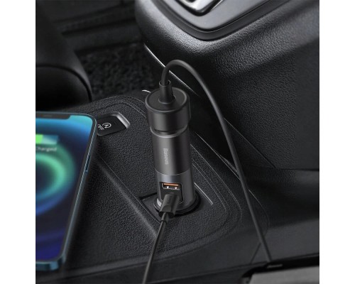 Автомобильная зарядка Baseus Share Together Port Fast Charge USB + Type-C 120W (CCBT-C0G), темно-серый