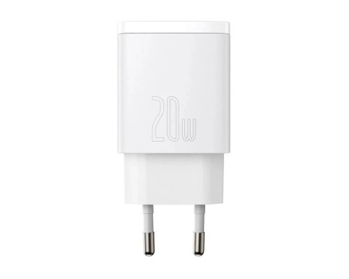 Зарядное устройство Baseus Compact Quick Charger (CCXJ-B02) USB+Type-C 5-12V 3A white