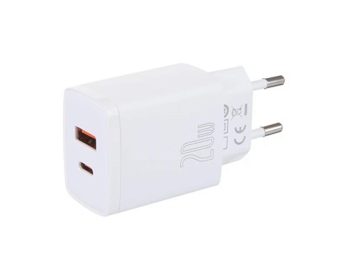 Зарядное устройство Baseus Compact Quick Charger (CCXJ-B02) USB+Type-C 5-12V 3A white