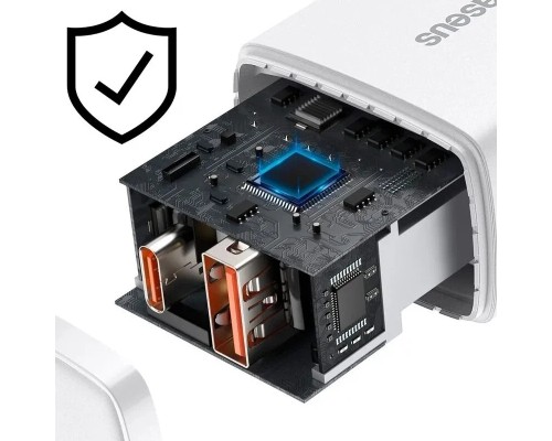 Зарядное устройство Baseus Compact Quick Charger (CCXJ-B02) USB+Type-C 5-12V 3A white
