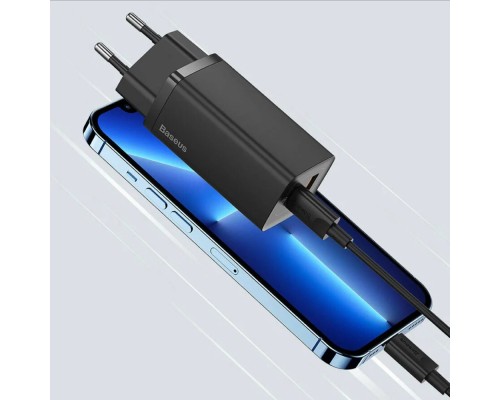 Зарядное устройство Baseus GaN2 Lite Quick Charger C+U 65W (CCGAN2L-B02), белый