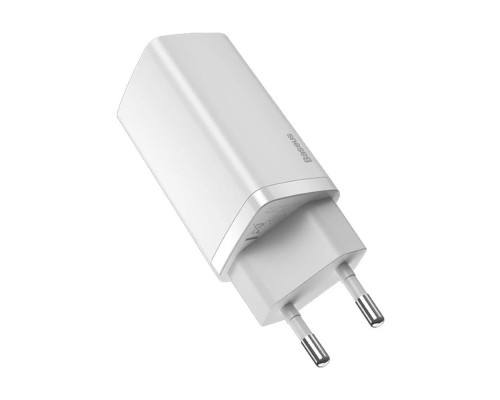 Зарядное устройство Baseus GaN2 Lite Quick Charger C+U 65W (CCGAN2L-B02), белый
