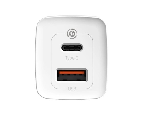 Зарядное устройство Baseus GaN2 Lite Quick Charger C+U 65W (CCGAN2L-B02), белый