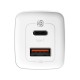 Зарядное устройство Baseus GaN2 Lite Quick Charger C+U 65W (CCGAN2L-B02), белый