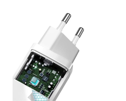 Зарядное устройство Baseus GaN2 Lite Quick Charger C+U 65W (CCGAN2L-B02), белый