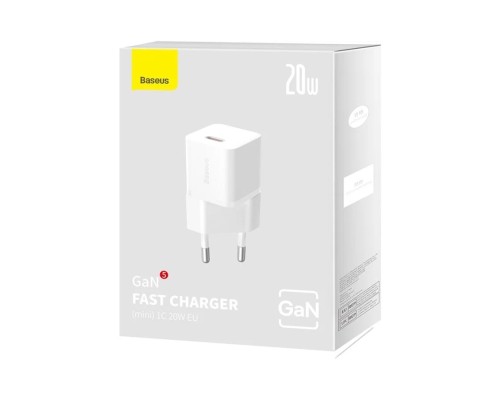 Зарядное устройство Baseus OS GaN5 Fast Charger Mini 1C 20W EU белый (CCGN050102)