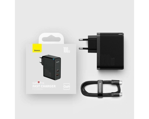 Зарядное устройство Baseus GaN5 Pro Fast Charger USB Type-C 5A, 100W, черный