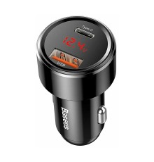 Автомобильная зарядка Baseus USB + Type-C (CCMLC20C-01), 45W, черный