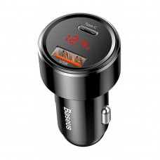 Автомобильная зарядка Baseus USB + Type-C (CCMLC20C-01), 45W, черный