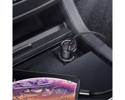 Автомобильная зарядка Baseus USB + Type-C (CCMLC20C-01), 45W, черный