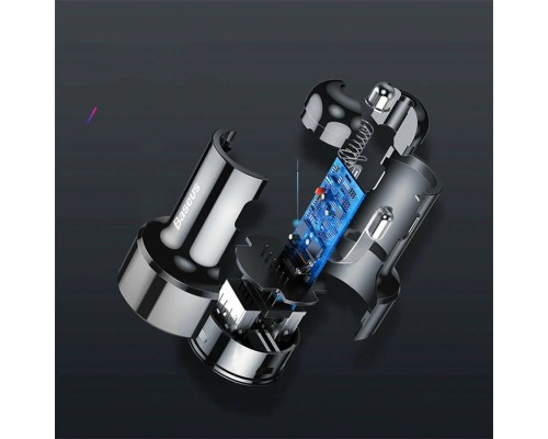 Автомобильная зарядка Baseus USB + Type-C (CCMLC20C-01), 45W, черный