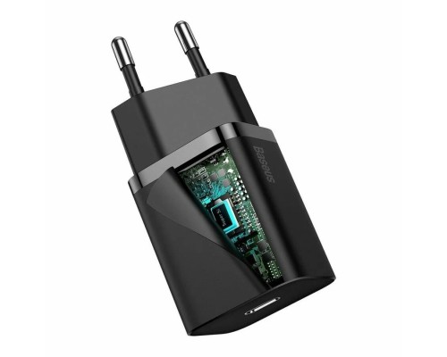 Зарядное устройство Baseus Super Si Quick Charger Type-C 20W EU, черное (CCSUP-B01)