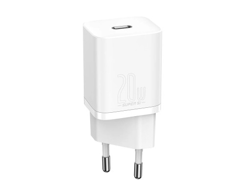 Зарядное устройство Baseus Super Si Quick Charger Type-C 20W EU, белое (CCSUP-B02)