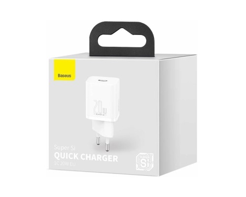 Зарядное устройство Baseus Super Si Quick Charger Type-C 20W EU, белое (CCSUP-B02)