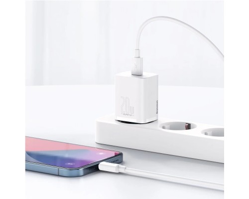 Зарядное устройство Baseus Super Si Quick Charger Type-C 20W EU, белое (CCSUP-B02)