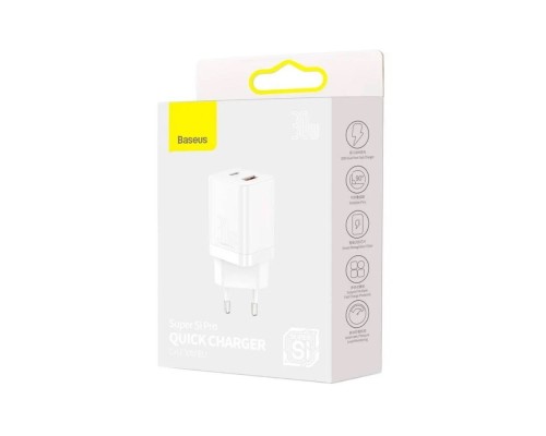 Зарядное устройство Baseus Super Si Quick Charger Type-C 30W EU, белое (CCSUPP-E02)