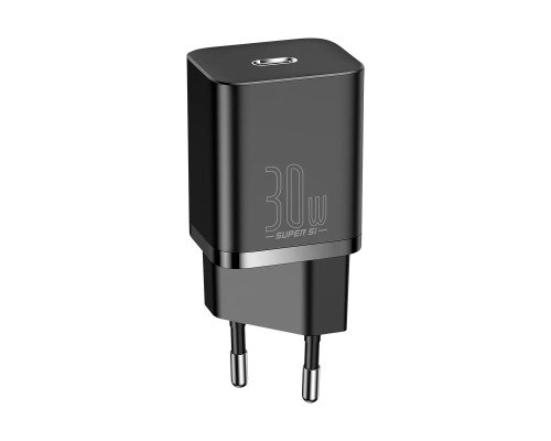 Зарядное устройство Baseus Super Si Quick Charger Type-C 30W EU, черное (CCSUP-J01)