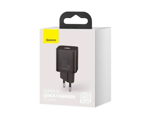 Зарядное устройство Baseus Super Si Quick Charger Type-C 30W EU, черное (CCSUP-J01)