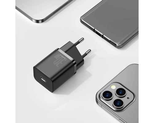 Зарядное устройство Baseus Super Si Quick Charger Type-C 30W EU, черное (CCSUP-J01)