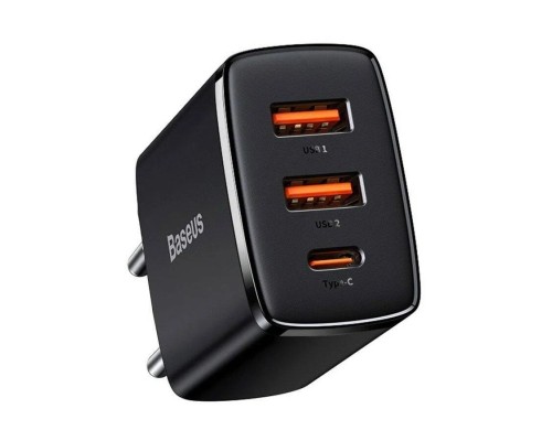 Зарядное устройство Baseus Compact Quick Charger 30W (CCXJ-E01) 2xUSB+Type-C 5-12V 3A black