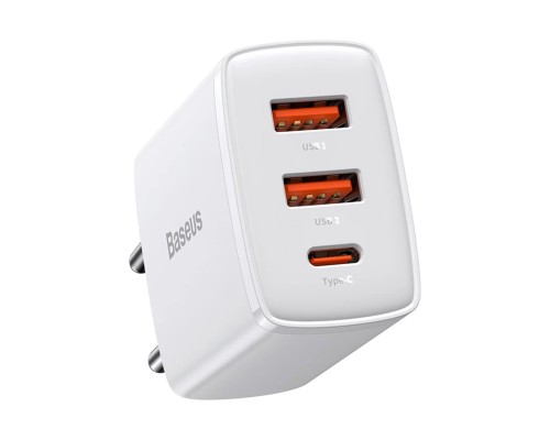 Зарядное устройство Baseus Compact Quick Charger 30W (CCXJ-E02) 2xUSB+Type-C 5-12V 3A white