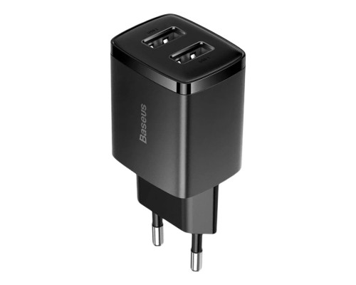 Сетевое зарядное устройство Baseus Compact Charger 2*USB 10.5W (CCXJ010201) Черный