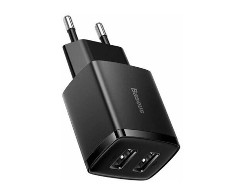Сетевое зарядное устройство Baseus Compact Charger 2*USB 10.5W (CCXJ010201) Черный