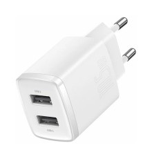 Сетевое зарядное устройство Baseus Compact Charger 2*USB 10.5W (CCXJ010202) Белый