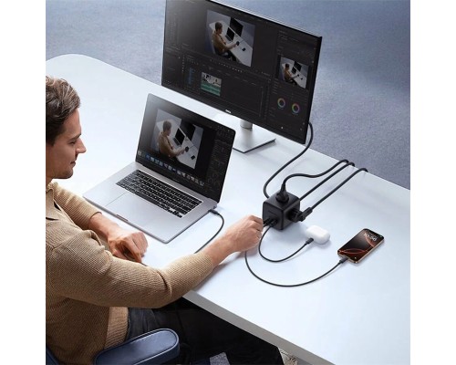 Зарядное устройство и сетевой фильтр Baseus GaN6 EnerFill FA11 6 в 1 3AC+2C+1U 67W EU (EFMF67-EU) E00082100123-00 черный