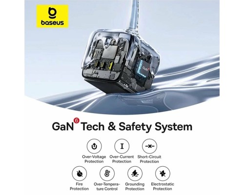 Зарядное устройство и сетевой фильтр Baseus GaN6 EnerFill FA11 6 в 1 3AC+2C+1U 67W EU (EFMF67-EU) E00082100123-00 черный