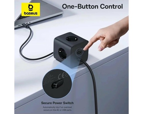 Зарядное устройство и сетевой фильтр Baseus GaN6 EnerFill FA11 6 в 1 3AC+2C+1U 67W EU (EFMF67-EU) E00082100123-00 черный