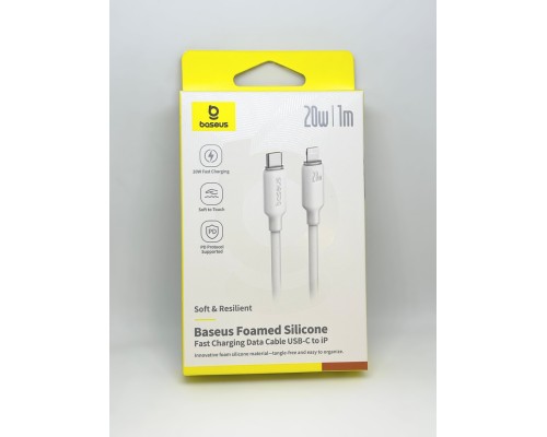 Кабель Baseus Foamed Silicone Type-C - Lightning Fast Charging Data Cable 2.4A (E0426A01) 1м, белый