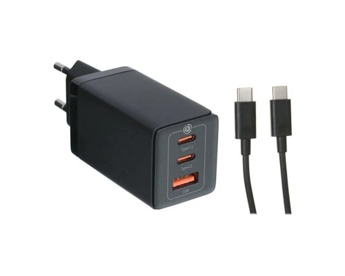 Зарядное устройство Baseus GaN5 Pro Fast Charger 2C+U 65W + кабель Type-C to Type-C PD100W 1m (CCGP120201), черный